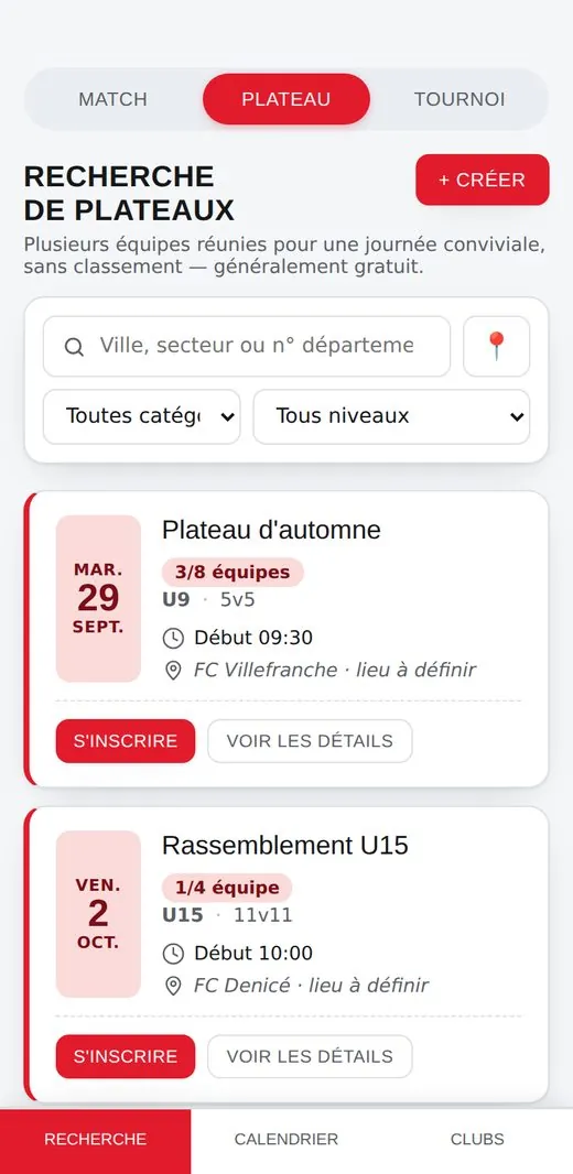 Plateaux ouverts